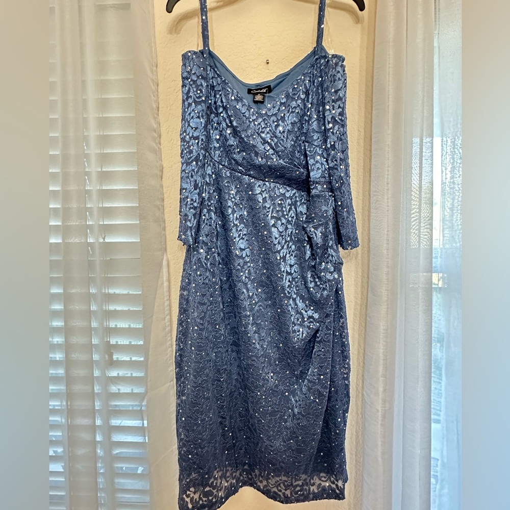 Women’s Candelite brand dress size xl new with tags color blue sequin